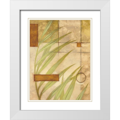 Leaf Graphic II White Modern Wood Framed Art Print with Double Matting by Scott