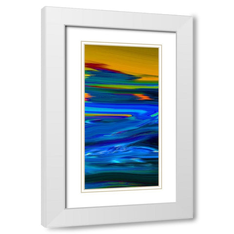 Sunset Waves II White Modern Wood Framed Art Print with Double Matting by Tripp