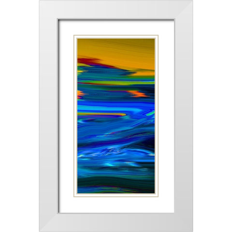 Sunset Waves II White Modern Wood Framed Art Print with Double Matting by Tripp