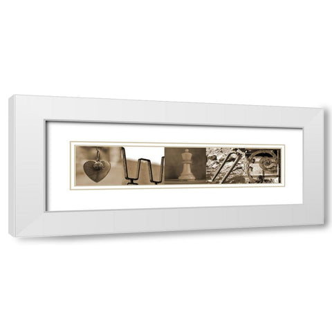 Heart Wine White Modern Wood Framed Art Print with Double Matting by Phillip, Jamie