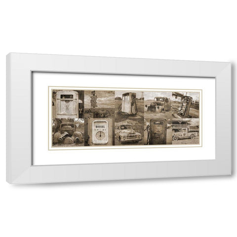 Route 66 White Modern Wood Framed Art Print with Double Matting by Phillip, Jamie