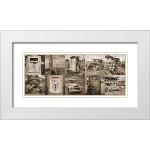 Route 66 White Modern Wood Framed Art Print with Double Matting by Phillip, Jamie