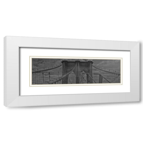 Starry Night New York White Modern Wood Framed Art Print with Double Matting by Phillip, Jamie