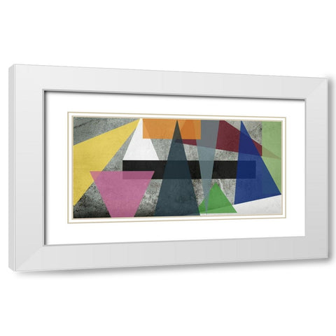 Triangles White Modern Wood Framed Art Print with Double Matting by Phillip, Jamie
