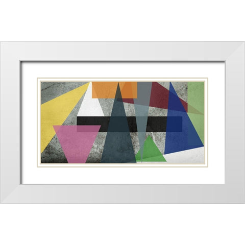 Triangles White Modern Wood Framed Art Print with Double Matting by Phillip, Jamie