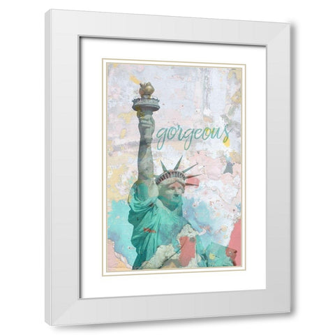 Liberty White Modern Wood Framed Art Print with Double Matting by Phillip, Jamie
