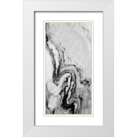 Black Swirls White Modern Wood Framed Art Print with Double Matting by Phillip, Jamie