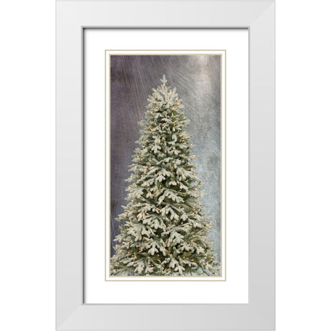 Christmas Tree White Modern Wood Framed Art Print with Double Matting by Phillip, Jamie