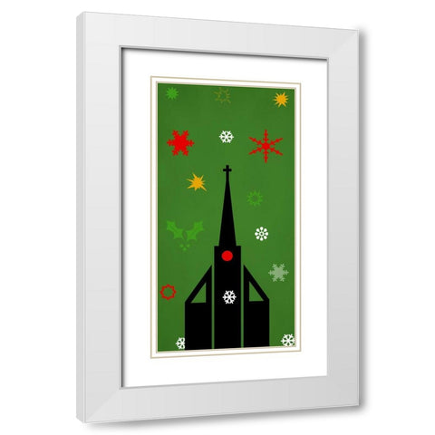 Church White Modern Wood Framed Art Print with Double Matting by Phillip, Jamie