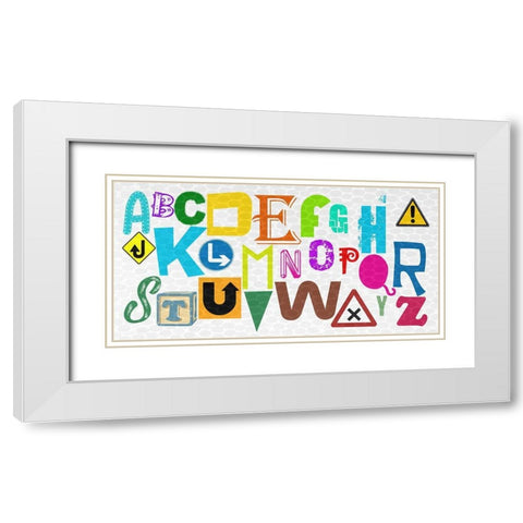 Alphabet White Modern Wood Framed Art Print with Double Matting by Phillip, Jamie