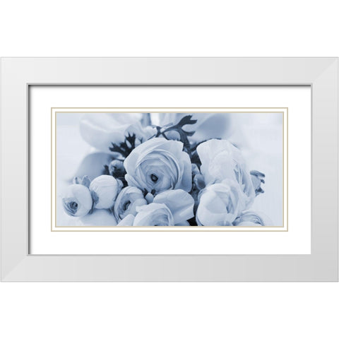 Blue Rose Garden White Modern Wood Framed Art Print with Double Matting by Phillip, Jamie