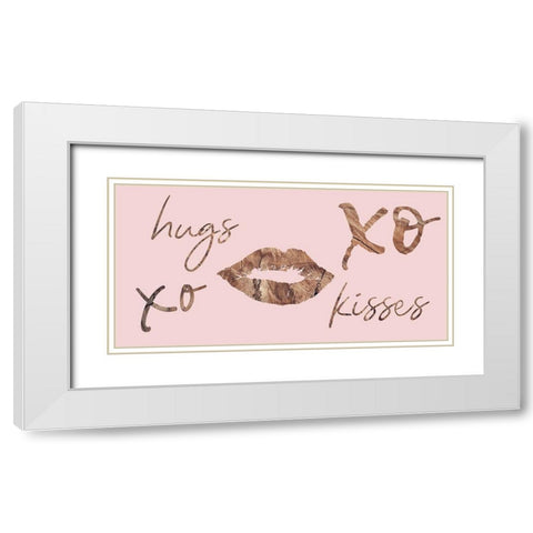 Lip Kiss White Modern Wood Framed Art Print with Double Matting by Phillip, Jamie