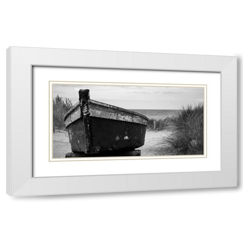 Dads Boat White Modern Wood Framed Art Print with Double Matting by Phillip, Jamie