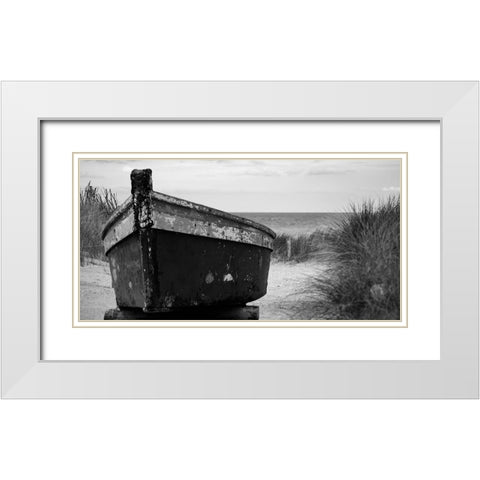 Dads Boat White Modern Wood Framed Art Print with Double Matting by Phillip, Jamie