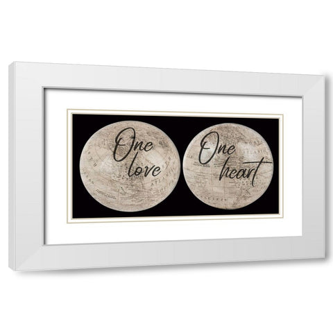 Love Map White Modern Wood Framed Art Print with Double Matting by Phillip, Jamie
