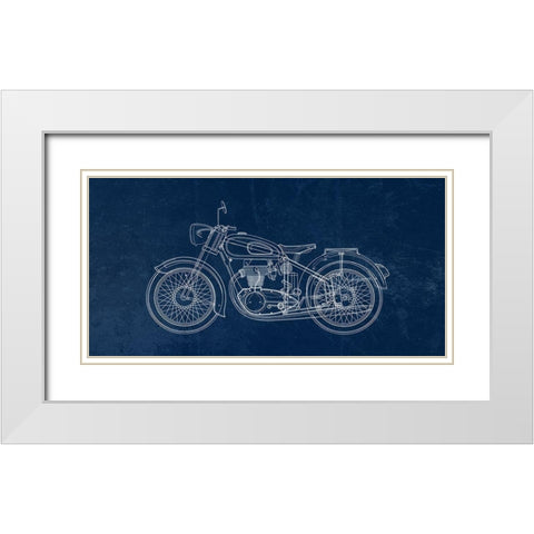 Blue Print White Modern Wood Framed Art Print with Double Matting by Phillip, Jamie