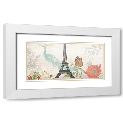 Romantic Paris White Modern Wood Framed Art Print with Double Matting by Phillip, Jamie