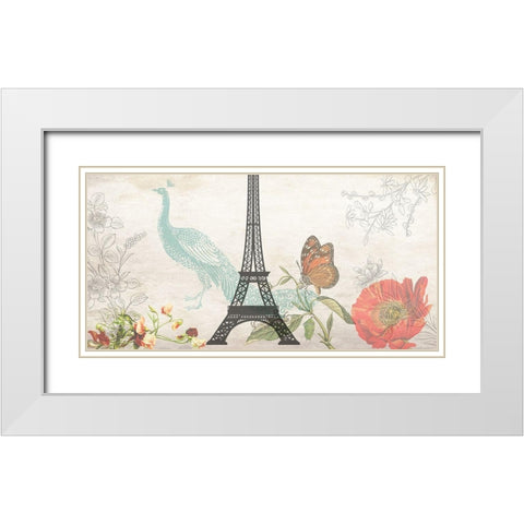 Romantic Paris White Modern Wood Framed Art Print with Double Matting by Phillip, Jamie