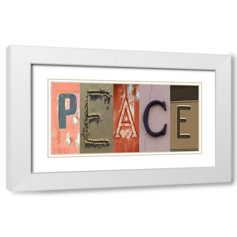 Peace White Modern Wood Framed Art Print with Double Matting by Phillip, Jamie