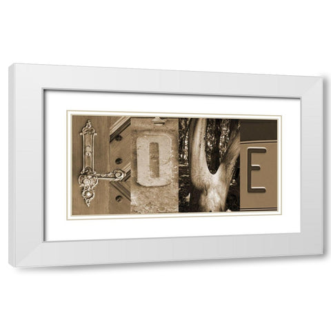 Love White Modern Wood Framed Art Print with Double Matting by Phillip, Jamie