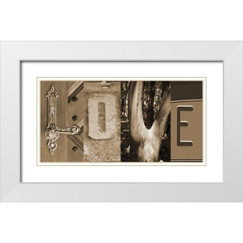 Love White Modern Wood Framed Art Print with Double Matting by Phillip, Jamie