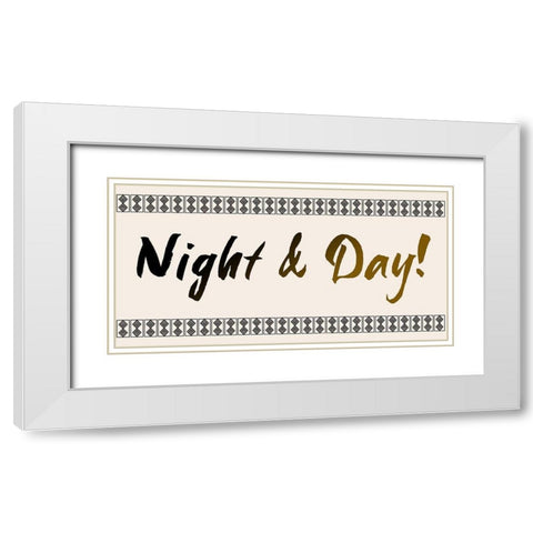 Night And Day White Modern Wood Framed Art Print with Double Matting by Phillip, Jamie