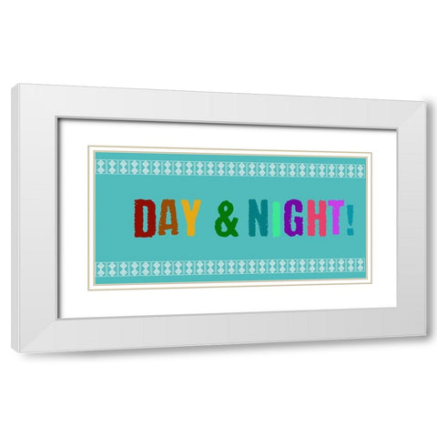 Night And Day 2 White Modern Wood Framed Art Print with Double Matting by Phillip, Jamie