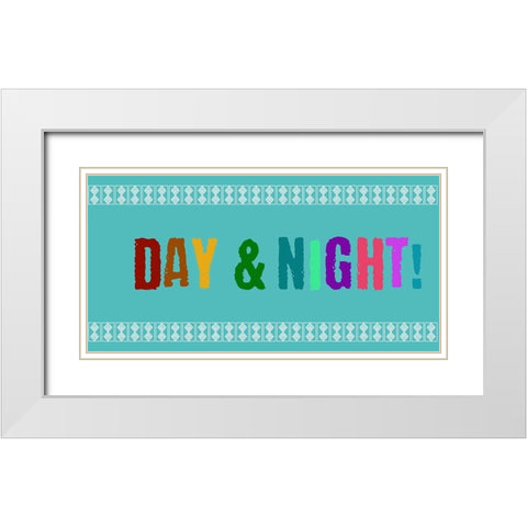 Night And Day 2 White Modern Wood Framed Art Print with Double Matting by Phillip, Jamie