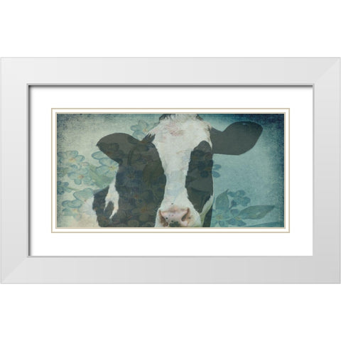 Cow On The Farm 1 White Modern Wood Framed Art Print with Double Matting by Phillip, Jamie