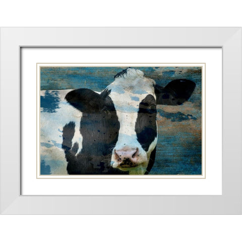 The Cow White Modern Wood Framed Art Print with Double Matting by Phillip, Jamie