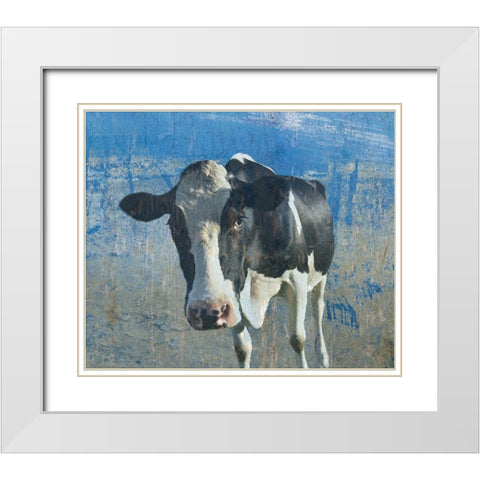 The Cow 2 White Modern Wood Framed Art Print with Double Matting by Phillip, Jamie