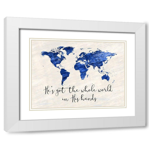 Whole World White Modern Wood Framed Art Print with Double Matting by Phillip, Jamie