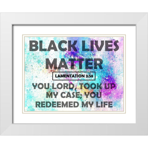 Black Lives Matter White Modern Wood Framed Art Print with Double Matting by Phillip, Jamie
