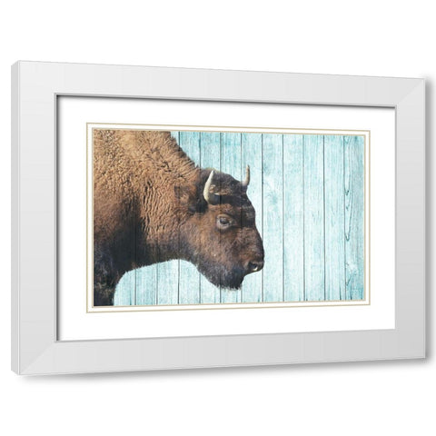 Bison Trail White Modern Wood Framed Art Print with Double Matting by Phillip, Jamie