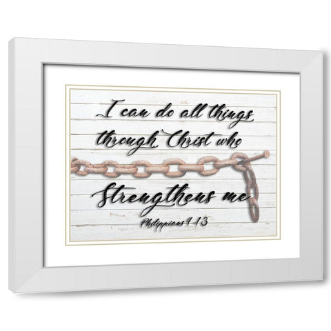 Strength White Modern Wood Framed Art Print with Double Matting by Phillip, Jamie