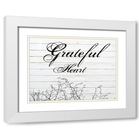 Greatful Heart White Modern Wood Framed Art Print with Double Matting by Phillip, Jamie