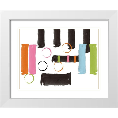 Retro Abstract White Modern Wood Framed Art Print with Double Matting by Phillip, Jamie