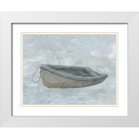 Painted Boat White Modern Wood Framed Art Print with Double Matting by Phillip, Jamie