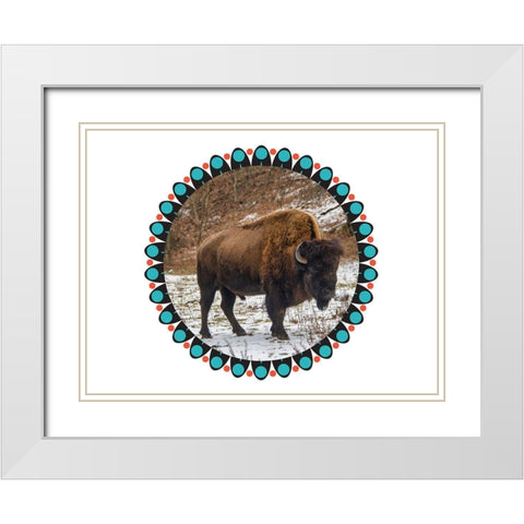 Buffalo Love 2 White Modern Wood Framed Art Print with Double Matting by Phillip, Jamie