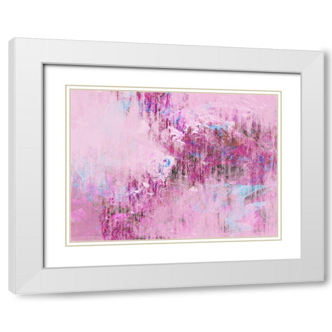 Plinko Pink White Modern Wood Framed Art Print with Double Matting by Phillip, Jamie