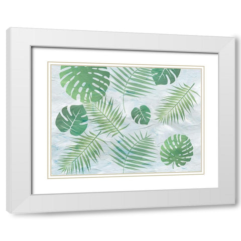 Palm White Modern Wood Framed Art Print with Double Matting by Phillip, Jamie