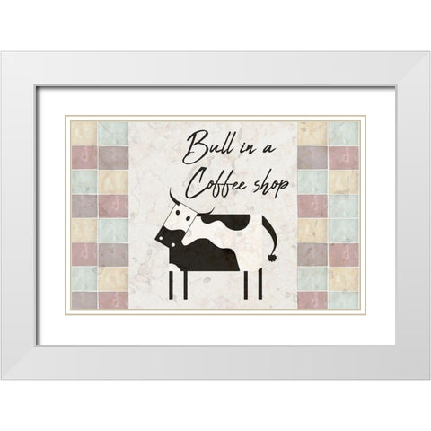 Coffee Shop White Modern Wood Framed Art Print with Double Matting by Phillip, Jamie