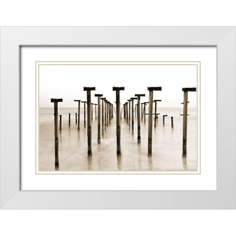 Bay Wood White Modern Wood Framed Art Print with Double Matting by Phillip, Jamie