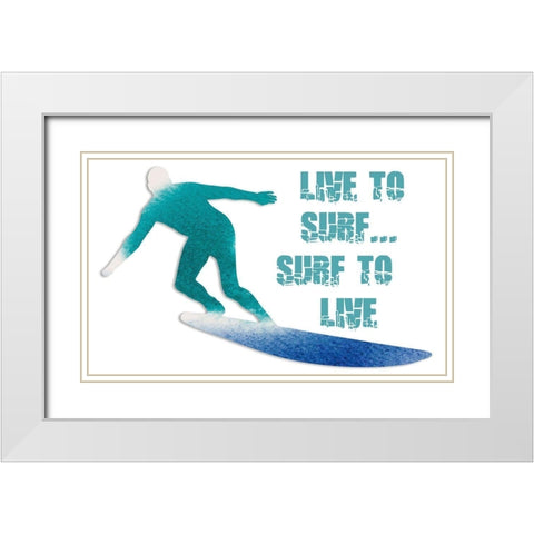 Surf Guy White Modern Wood Framed Art Print with Double Matting by Phillip, Jamie