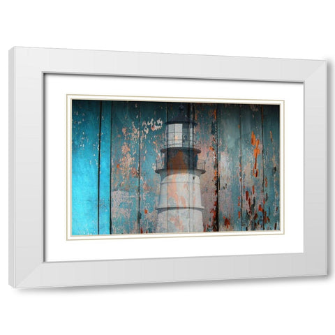 Lighthouse White Modern Wood Framed Art Print with Double Matting by Phillip, Jamie