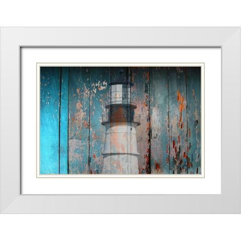 Lighthouse White Modern Wood Framed Art Print with Double Matting by Phillip, Jamie