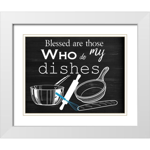 Dishes White Modern Wood Framed Art Print with Double Matting by Phillip, Jamie