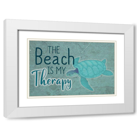 Sea Turtle White Modern Wood Framed Art Print with Double Matting by Phillip, Jamie