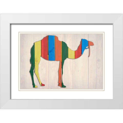 Camel 2 White Modern Wood Framed Art Print with Double Matting by Phillip, Jamie