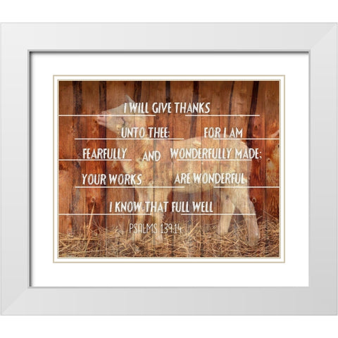 King David Psalm White Modern Wood Framed Art Print with Double Matting by Phillip, Jamie